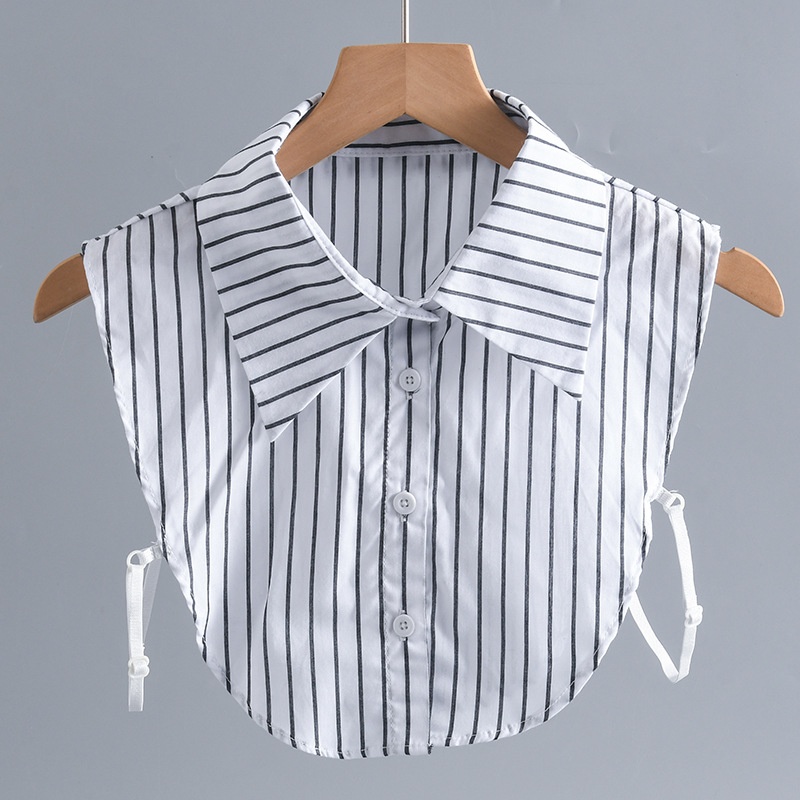 Cổ áo sơ mi sọc, cổ đức kiểu Hàn Quốc, dễ phối đồ, phù hợp nam nữ - CSM064 - Sọc đen