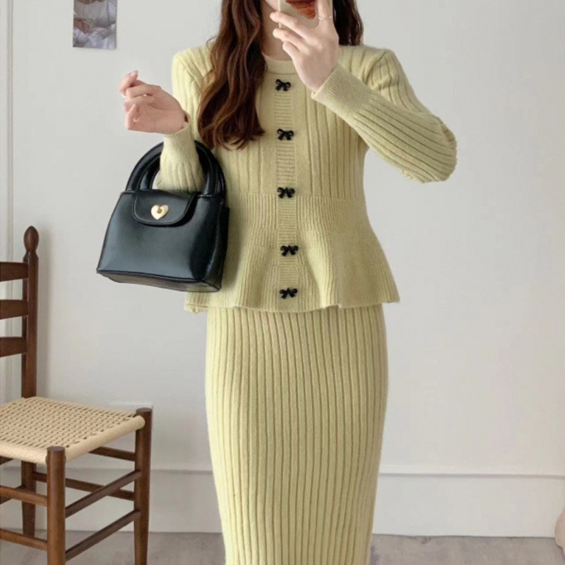 Váy len liền thân giả 2 mảnh, chất liệu mềm mại, thời trang công sở trẻ trung SGC003 - Matcha