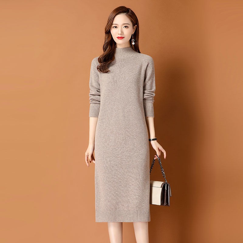 Váy len nữ dáng dài, form rộng, thời trang thu đông SGC004 - Camel