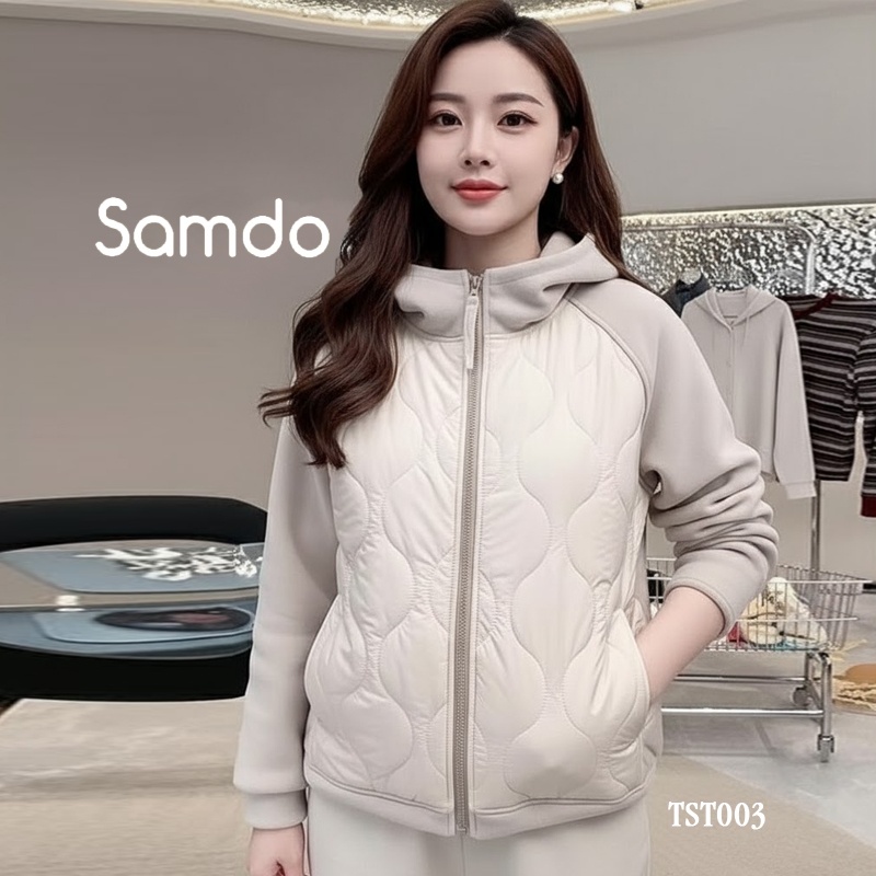 Áo phao nữ dáng ngắn, lót lông ấm áp, phong cách trẻ trung PNI001 - Be