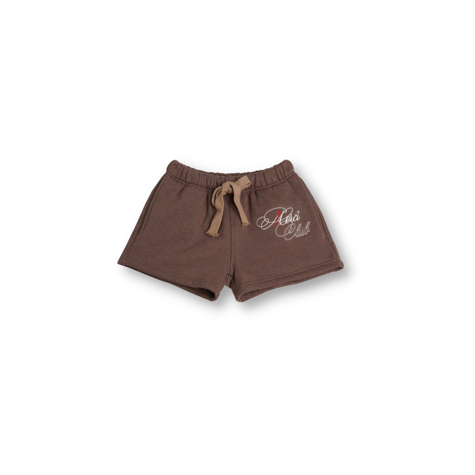 MERCI EMBROIDERY SINGATURE MOCHA SHORT WOMEN