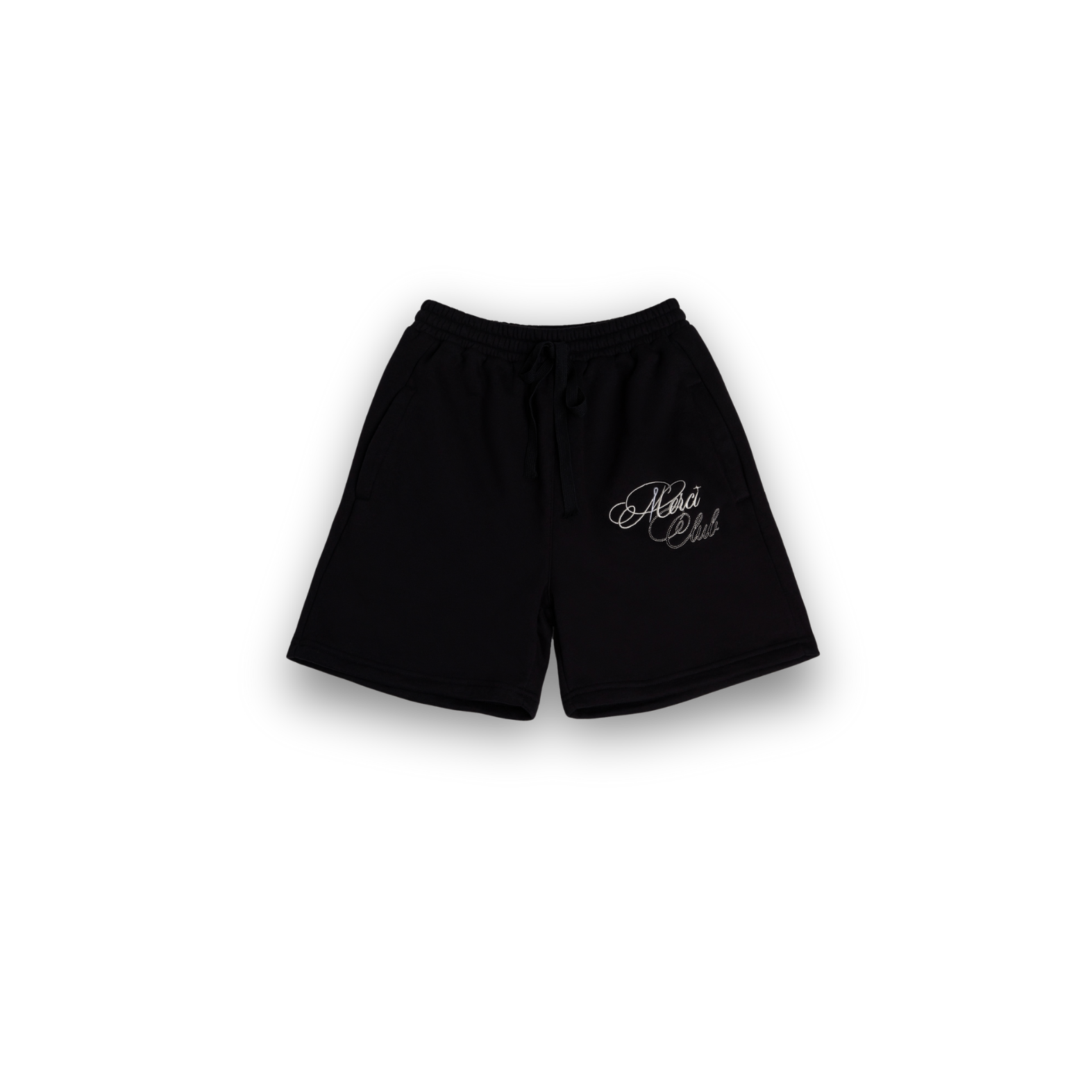 MERCI EMBROIDERY SINGATURE BLACK SHORT MEN