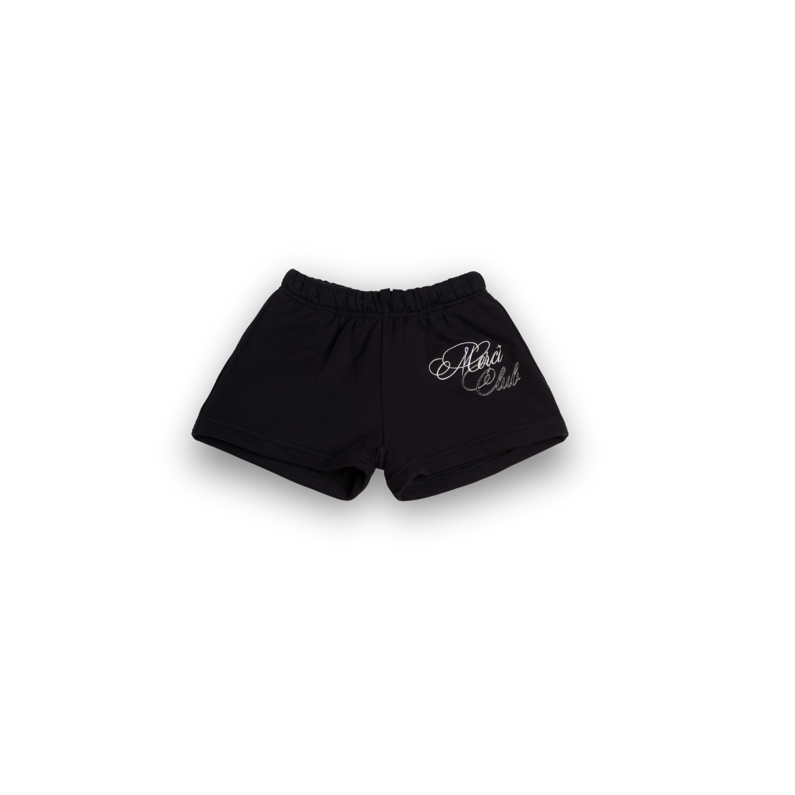 MERCI EMBROIDERY SINGATURE BLACK SHORT WOMEN