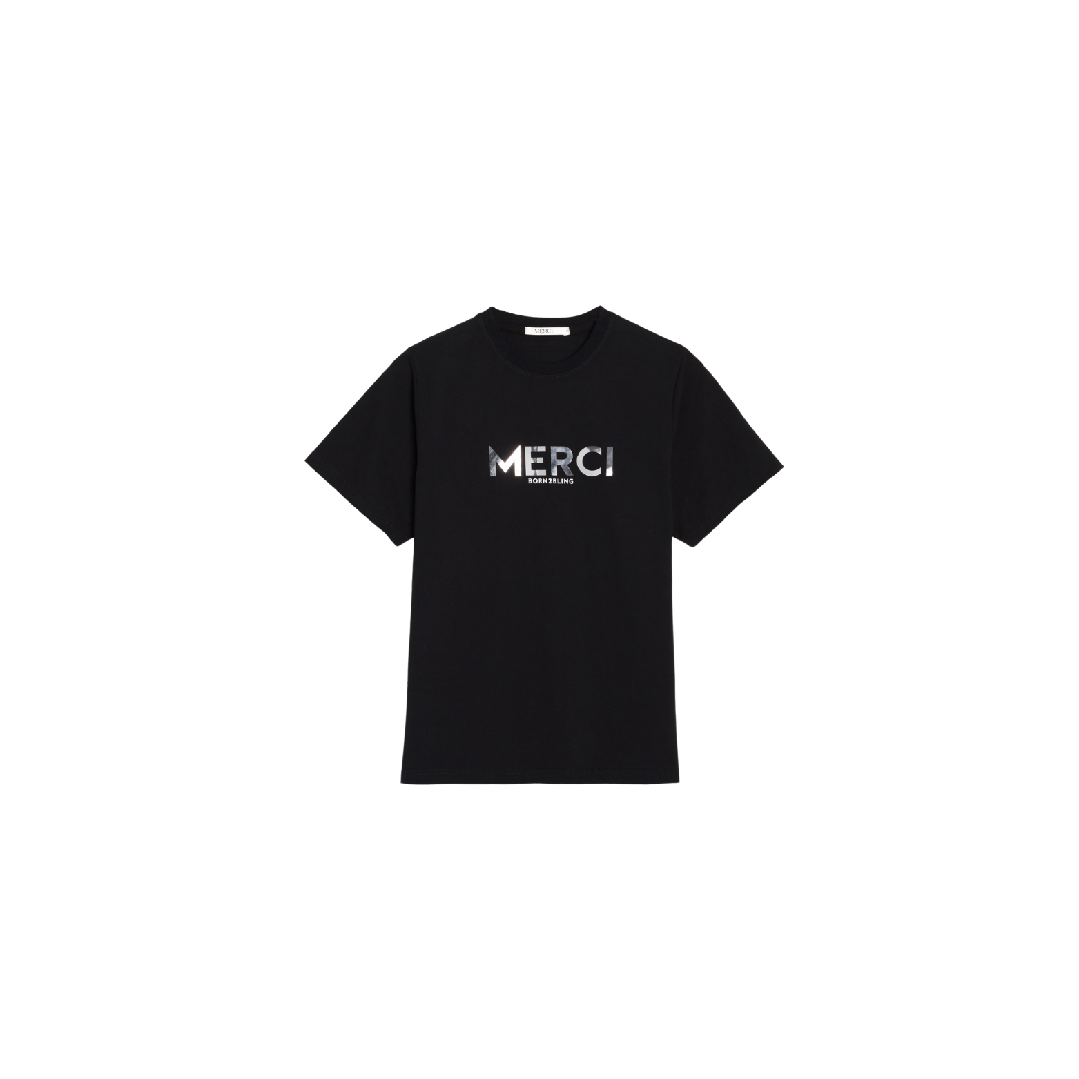 MERCI LUMINIOUS MIRROR BLACK T-SHIRT