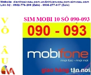 SIM MOBI 10 SỐ 090, 093 TÀI KHOẢN 65K