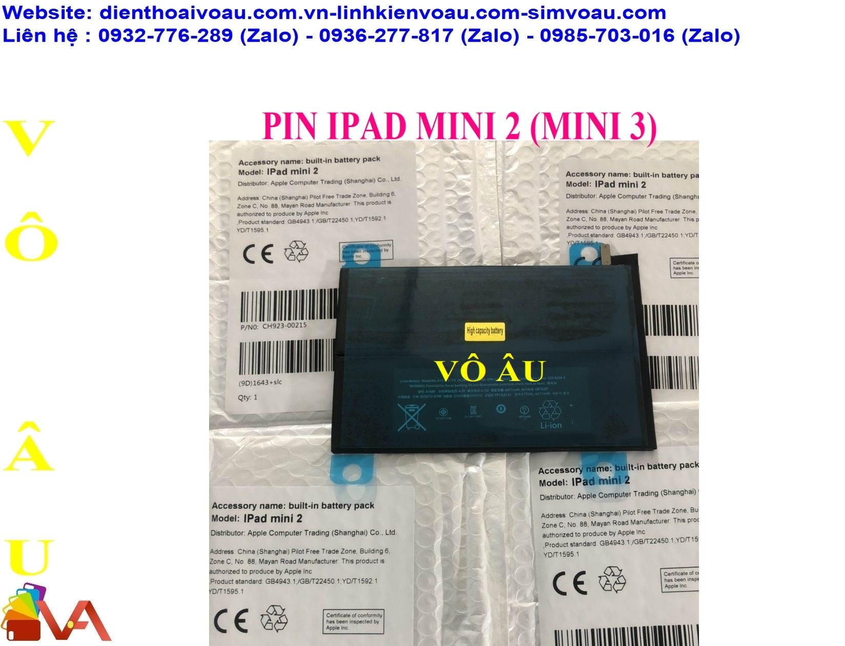 PIN IPAD MINI 3 DUNG LƯỢNG CAO