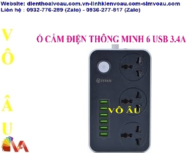 Ổ CẮM ĐIỆN THÔNG MINH 6 USB SẠC NHANH 3.4A