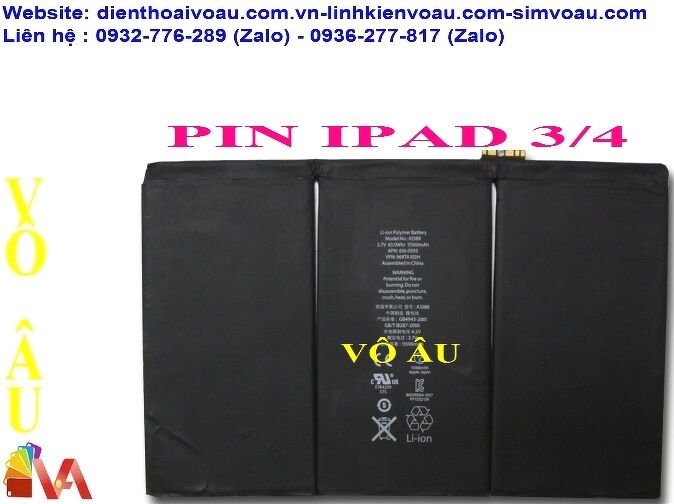 PIN IPAD 3 DUNG LƯỢNG CA0