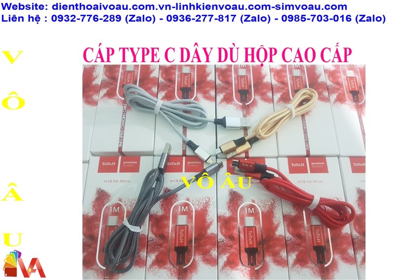 CÁP TYPE C 1M DÂY DÙ HỘP CAO CẤP