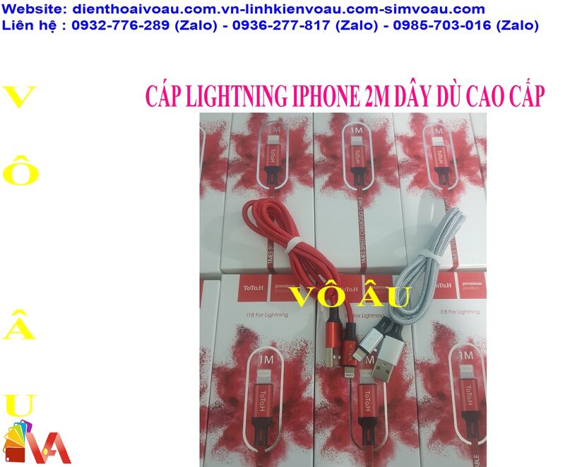 CÁP LIGHTNING IPHONE 2M DÂY DÙ HỘP CAO CẤP