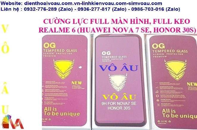 CƯỜNG LỰC REALME 6 (HUAWEI NOVA 7 SE, HONOR 30S) LOẠI OG