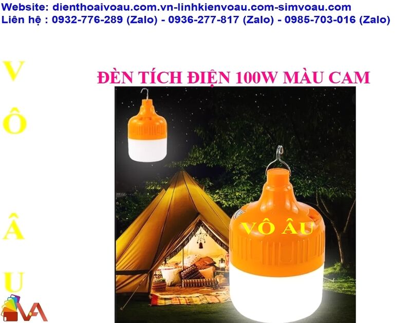 ĐÈN TÍCH ĐIỆN 100W MÀU CAM