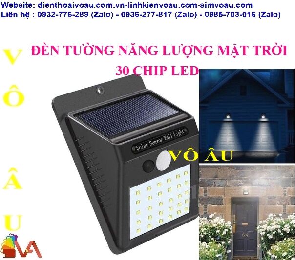 ĐÈN TƯỜNG NĂNG LƯỢNG MẶT TRỜI 30 CHIP LED