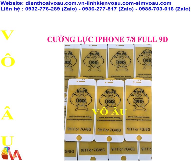 CƯỜNG LỰC IPHONE 8 FULL 10D MÀU TRẮNG