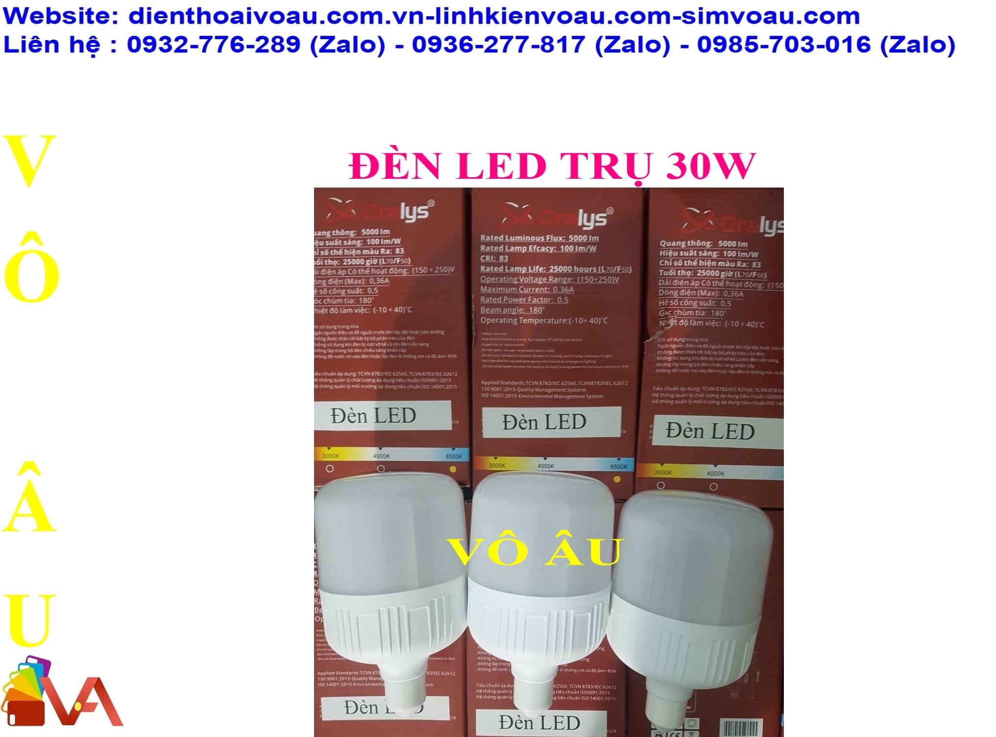 ĐÈN LED TRỤ 30W CAO CẤP