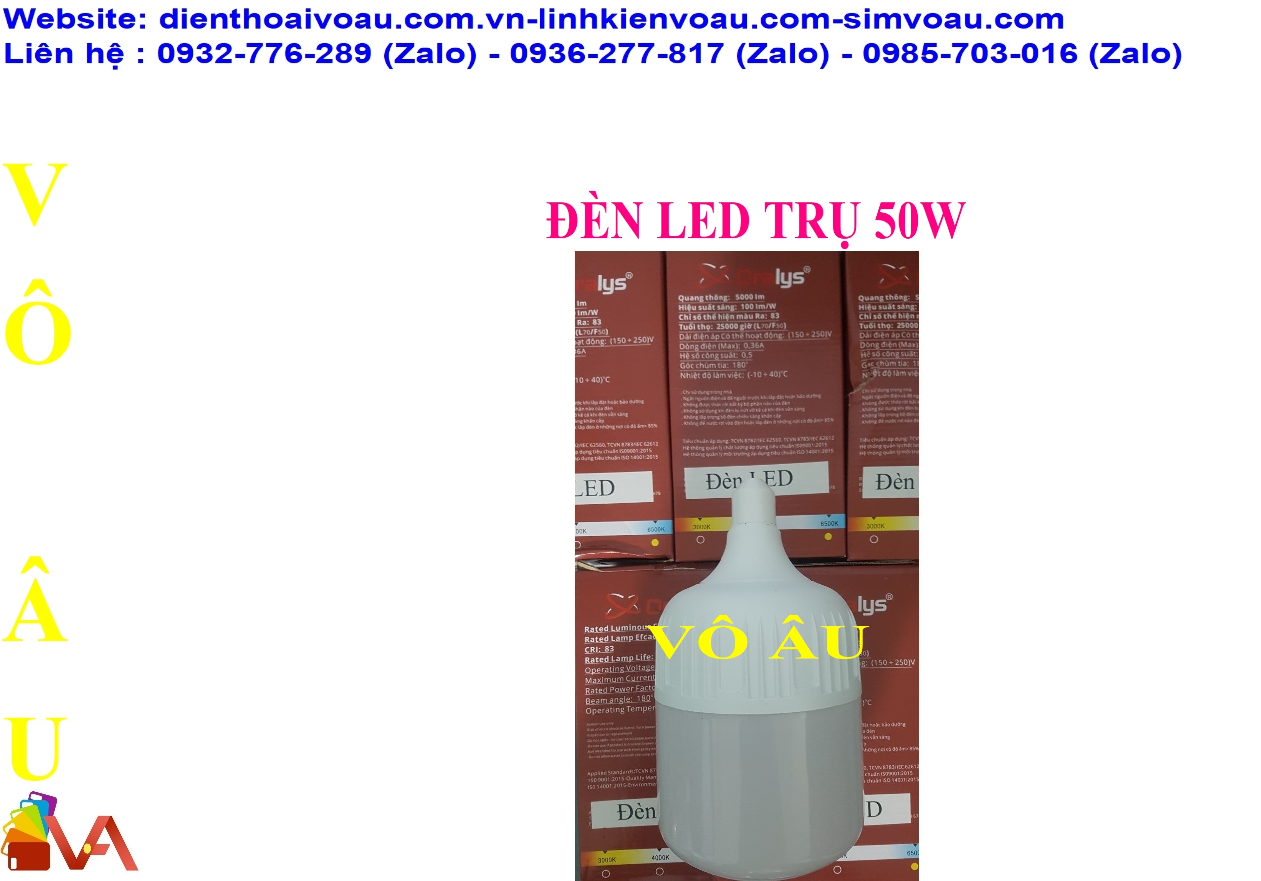 ĐÈN LED TRỤ 50W CAO CẤP