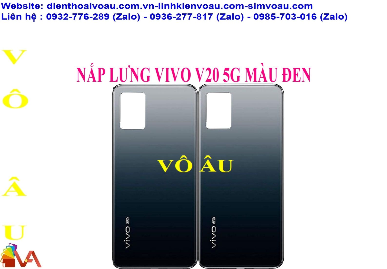 NẮP LƯNG VIVO V20 5G MÀU ĐEN