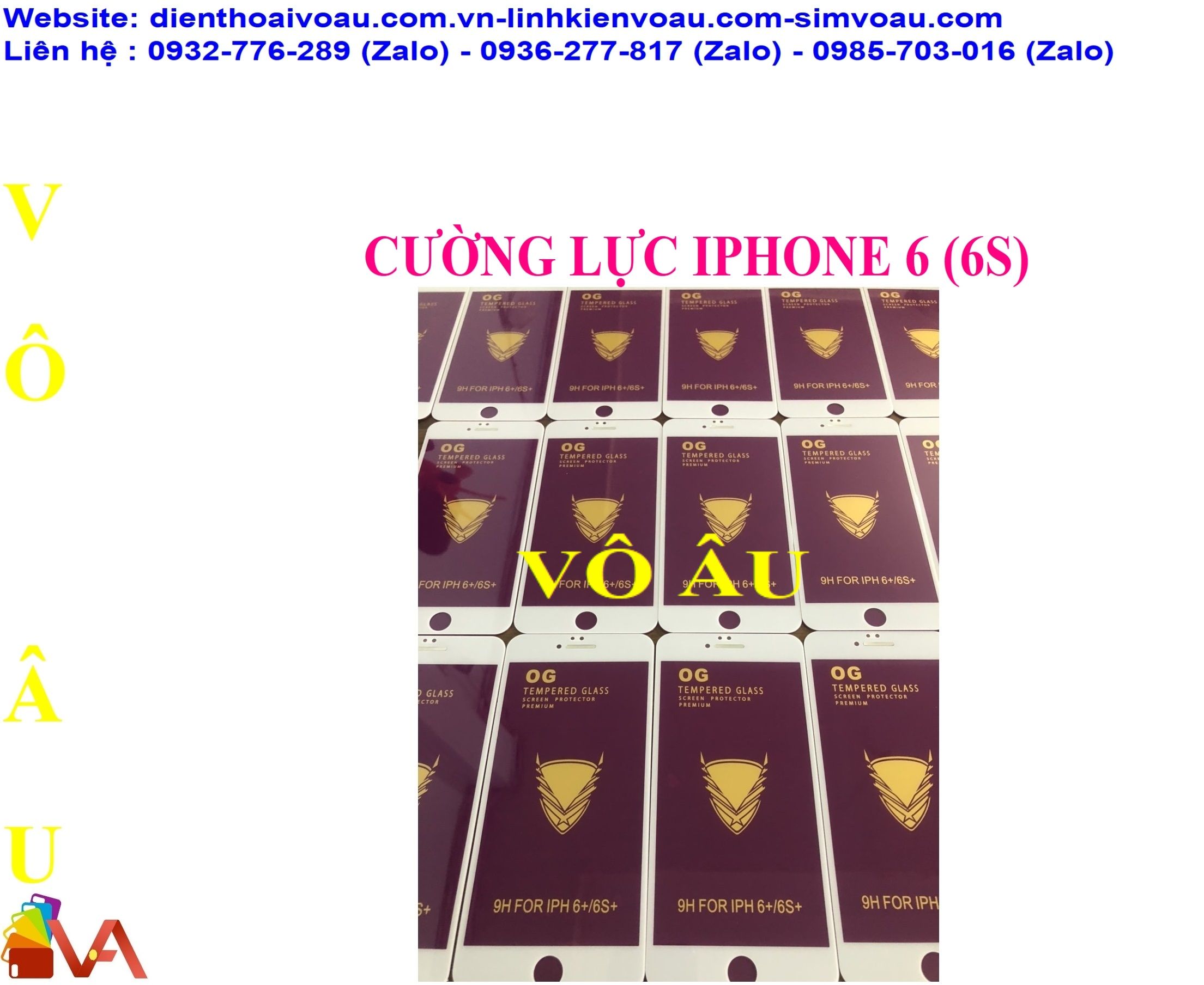 CƯỜNG LỰC IPHONE 6 (6S) MÀU TRẮNG LOẠI OG