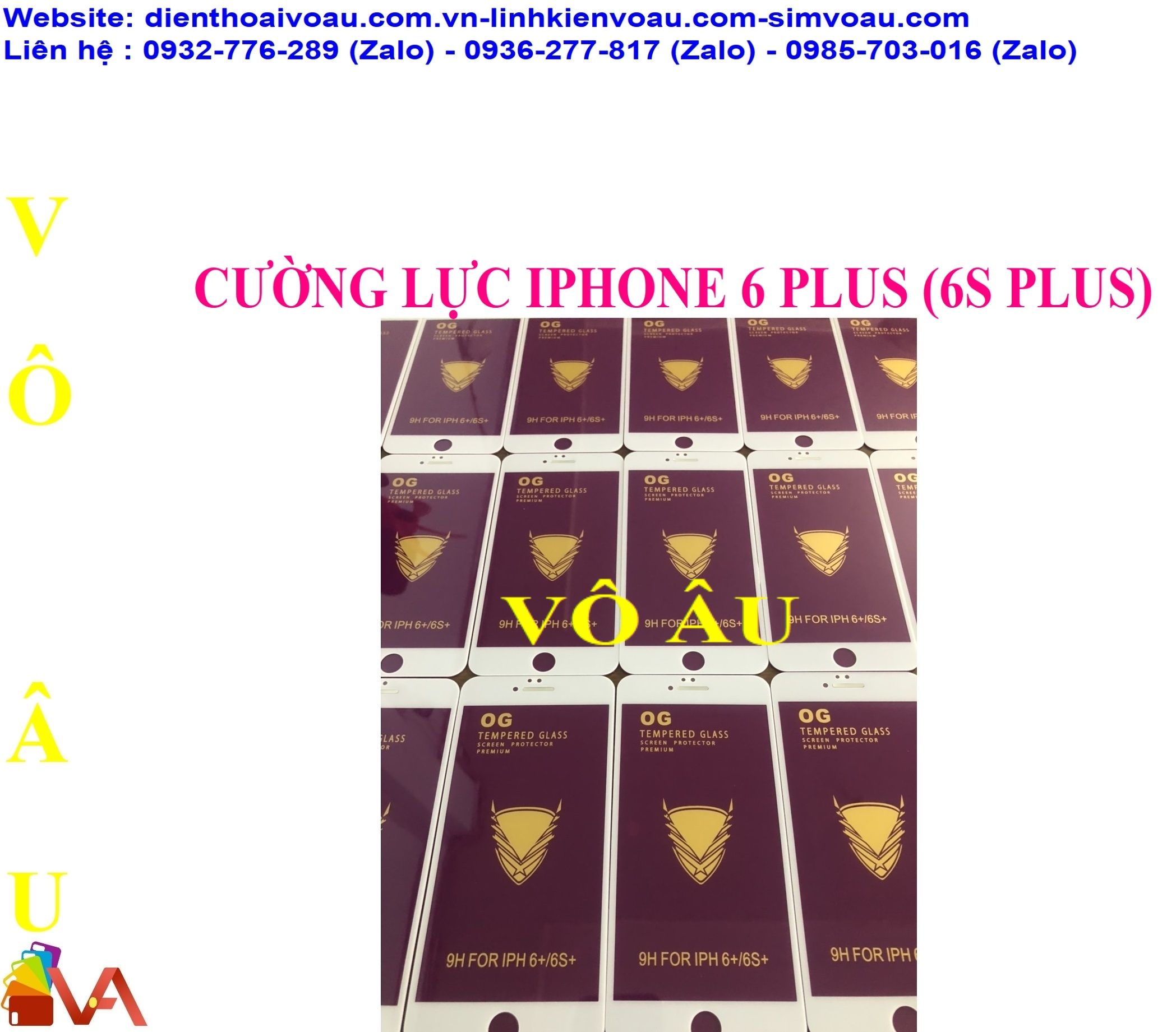 CƯỜNG LỰC IPHONE 6 PLUS MÀU TRẮNG LOẠI OG