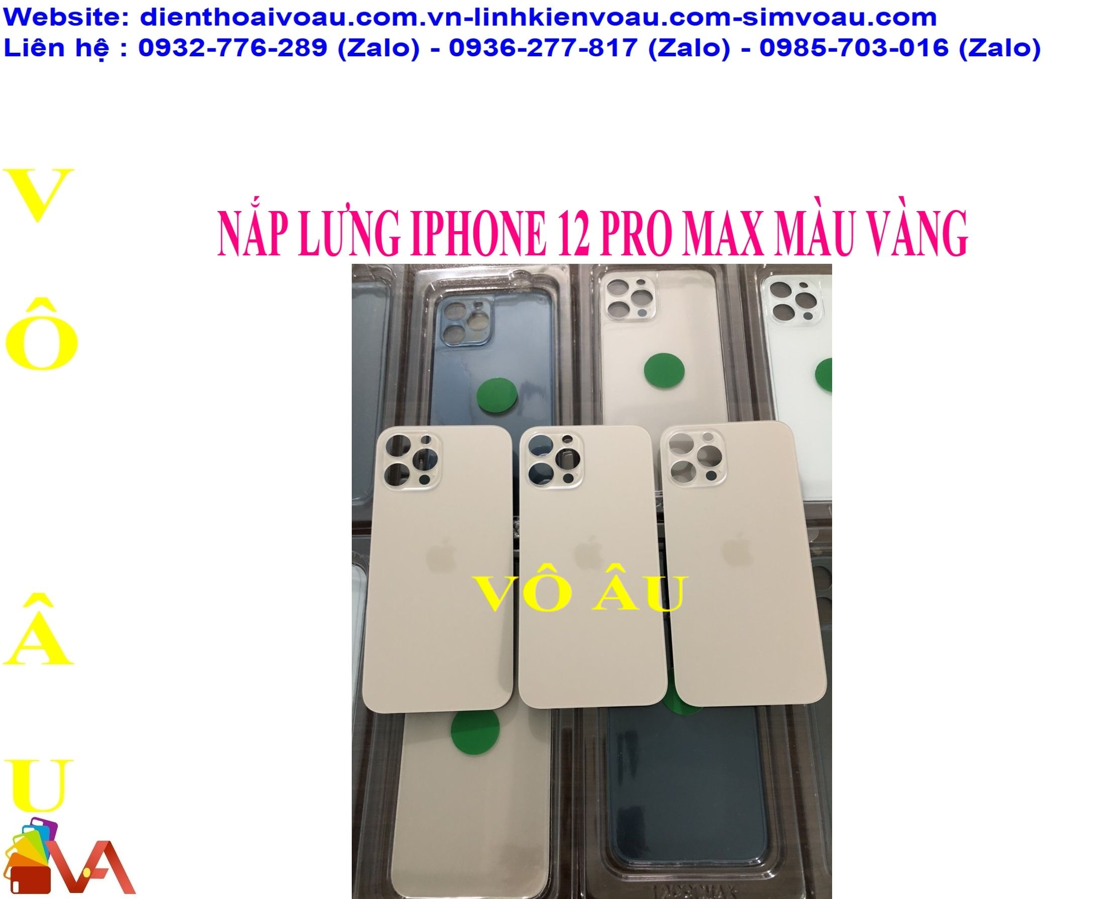 NẮP LƯNG IPHONE 12 PRO MAX MÀU VÀNG