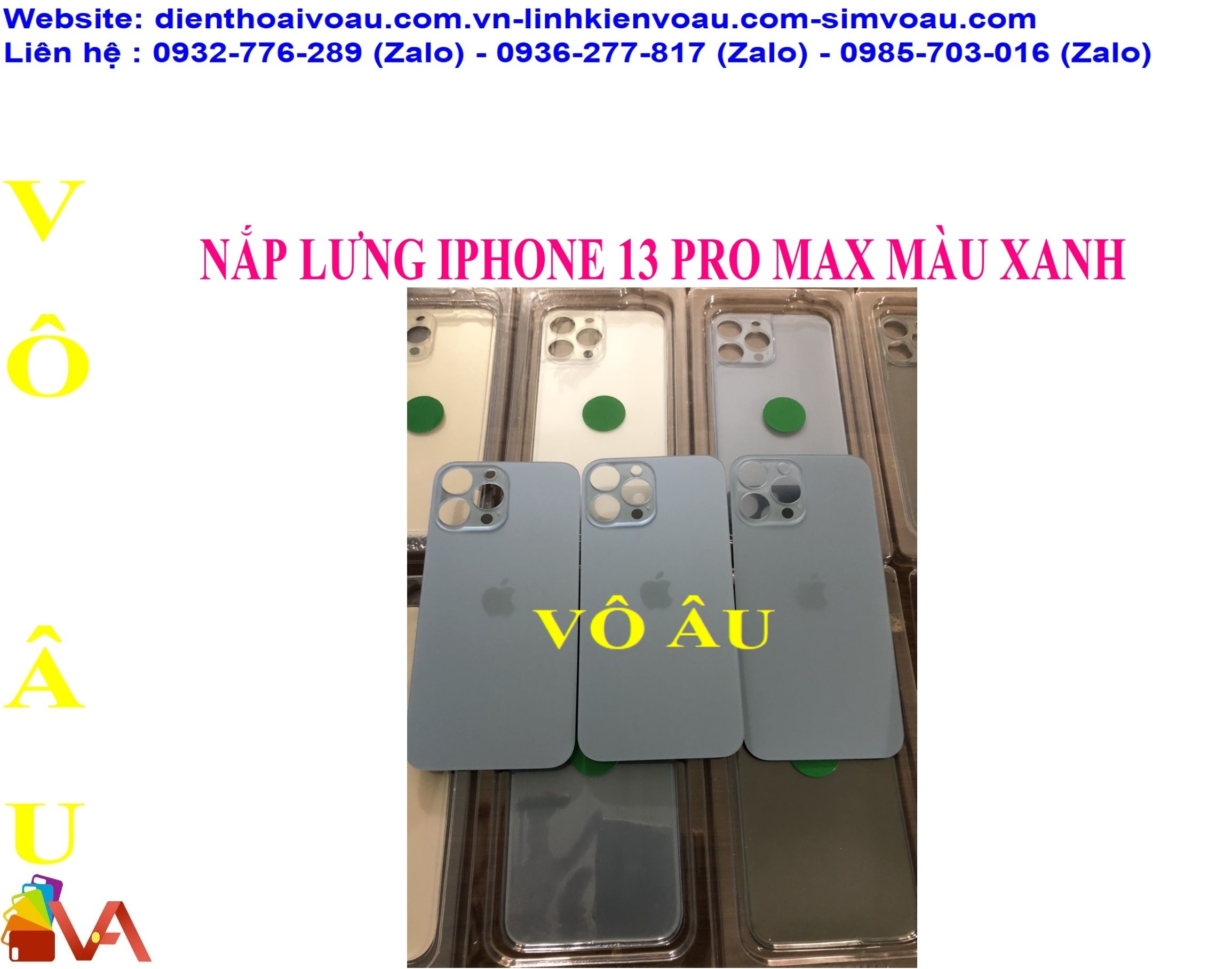 NẮP LƯNG IPHONE 13 PRO MAX MÀU XANH