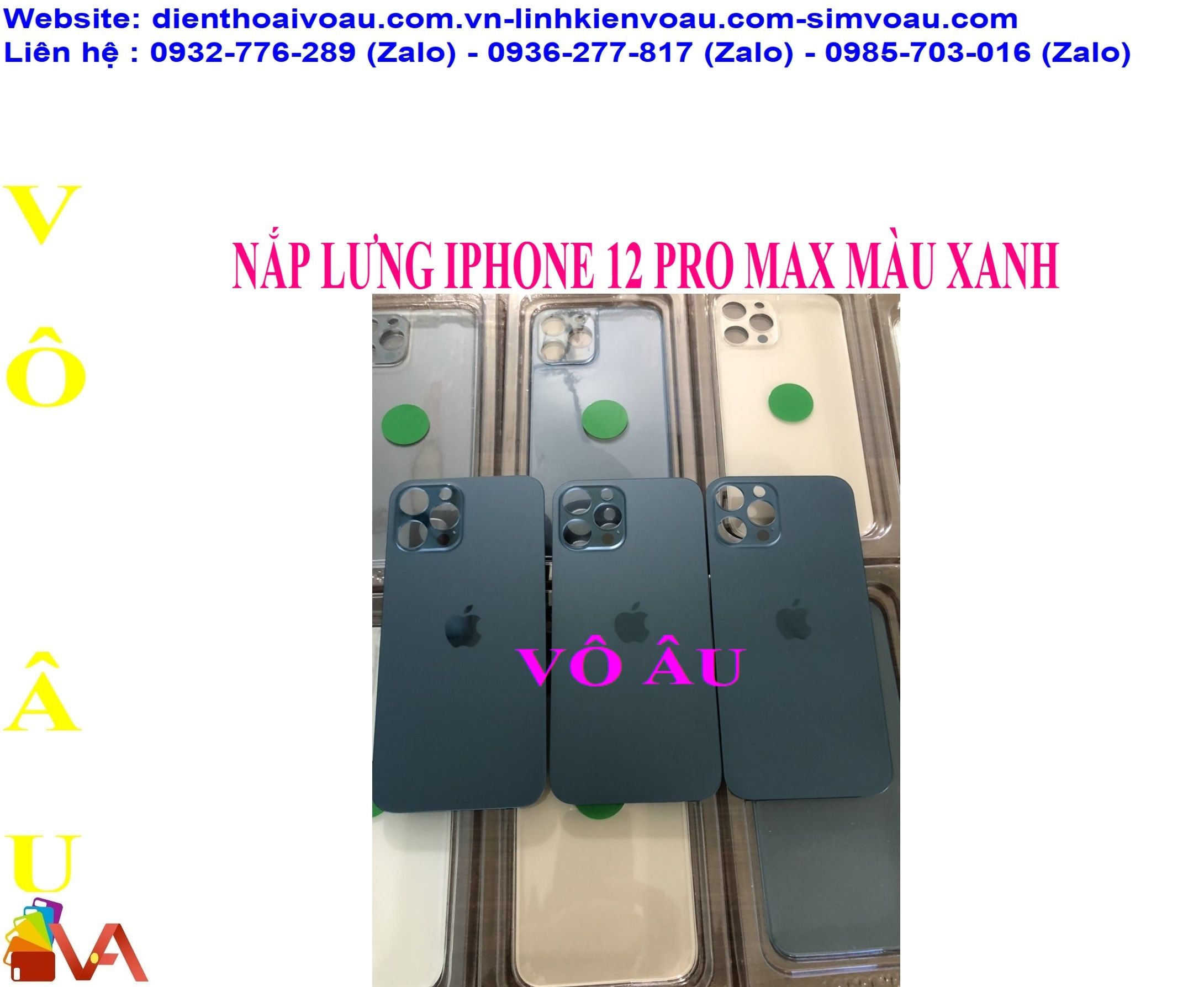 NẮP LƯNG IPHONE 12 PRO MAX MÀU XANH