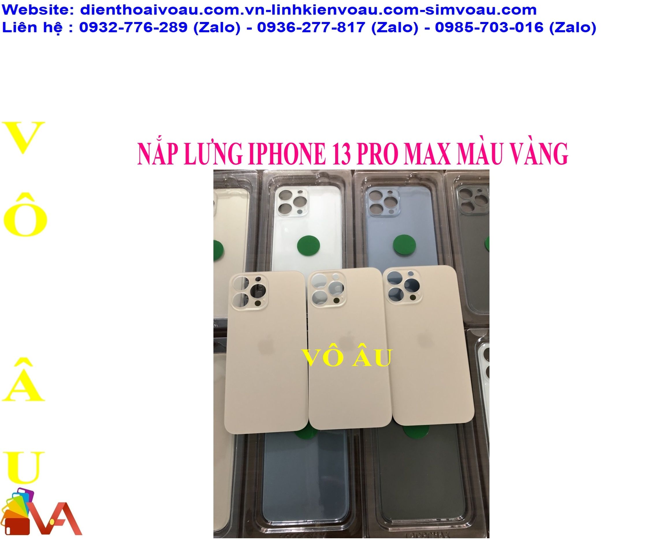 NẮP LƯNG IPHONE 13 PRO MAX MÀU VÀNG