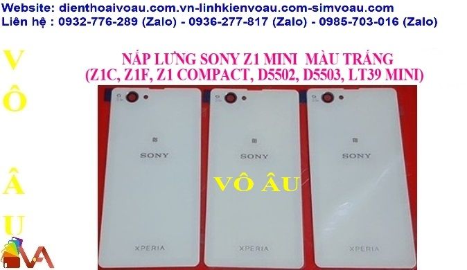 NẮP LƯNG SONY Z1 MINI (Z1C, Z1F, Z1 COMPACT, D5502, D5503, LT39 MINI) MÀU TRẮNG