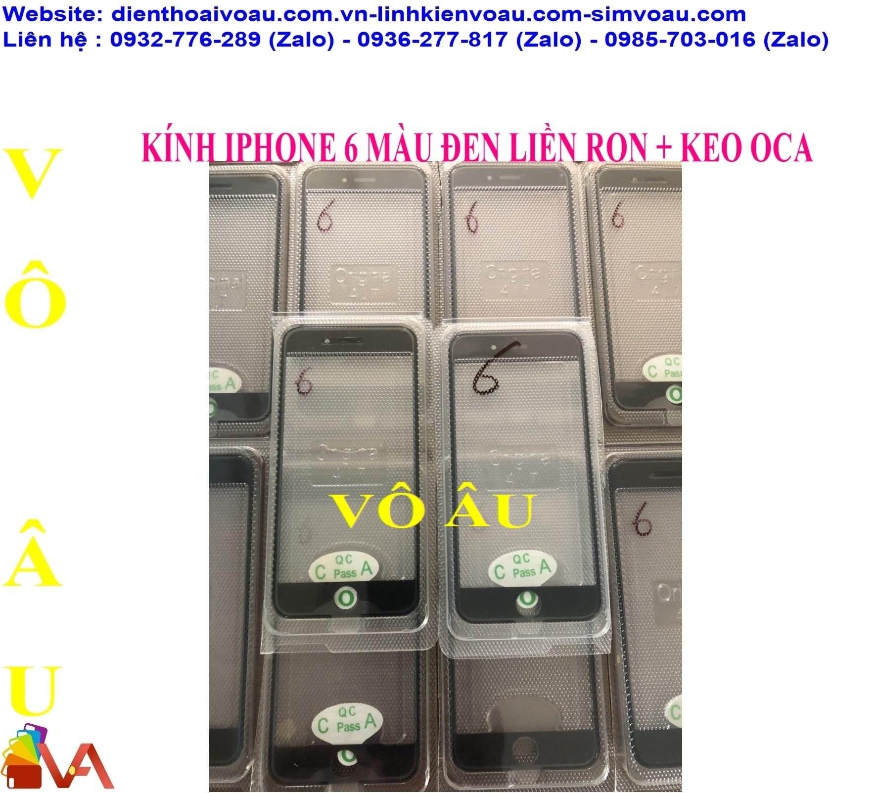 KÍNH IPHONE 6 MÀU ĐEN LIỀN RON + KEO OCA