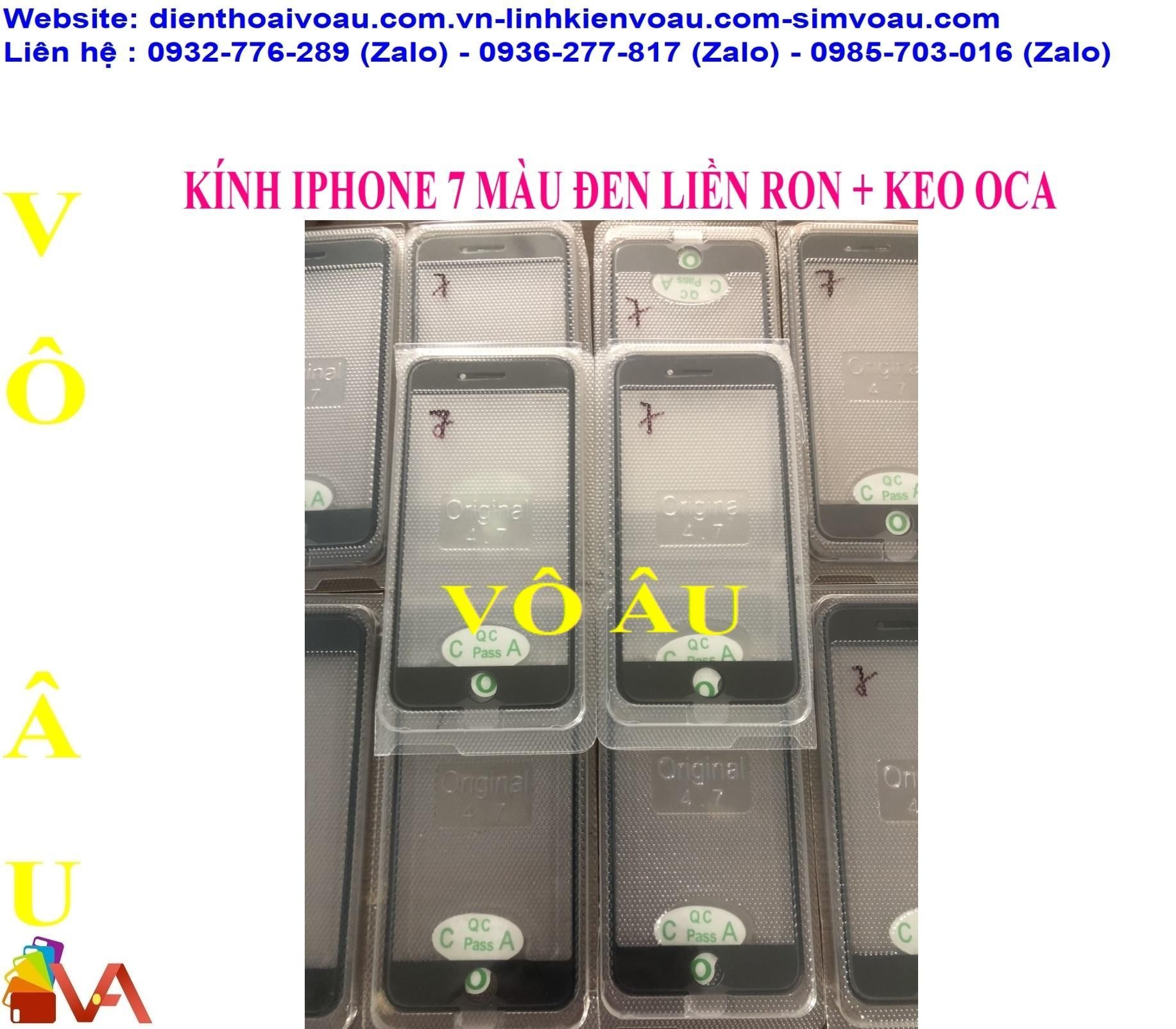 KÍNH IPHONE 7 MÀU ĐEN LIỀN RON + KEO OCA