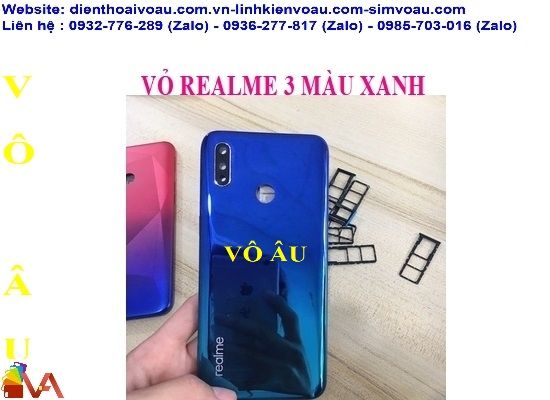 VỎ REALME 3 MÀU XANH