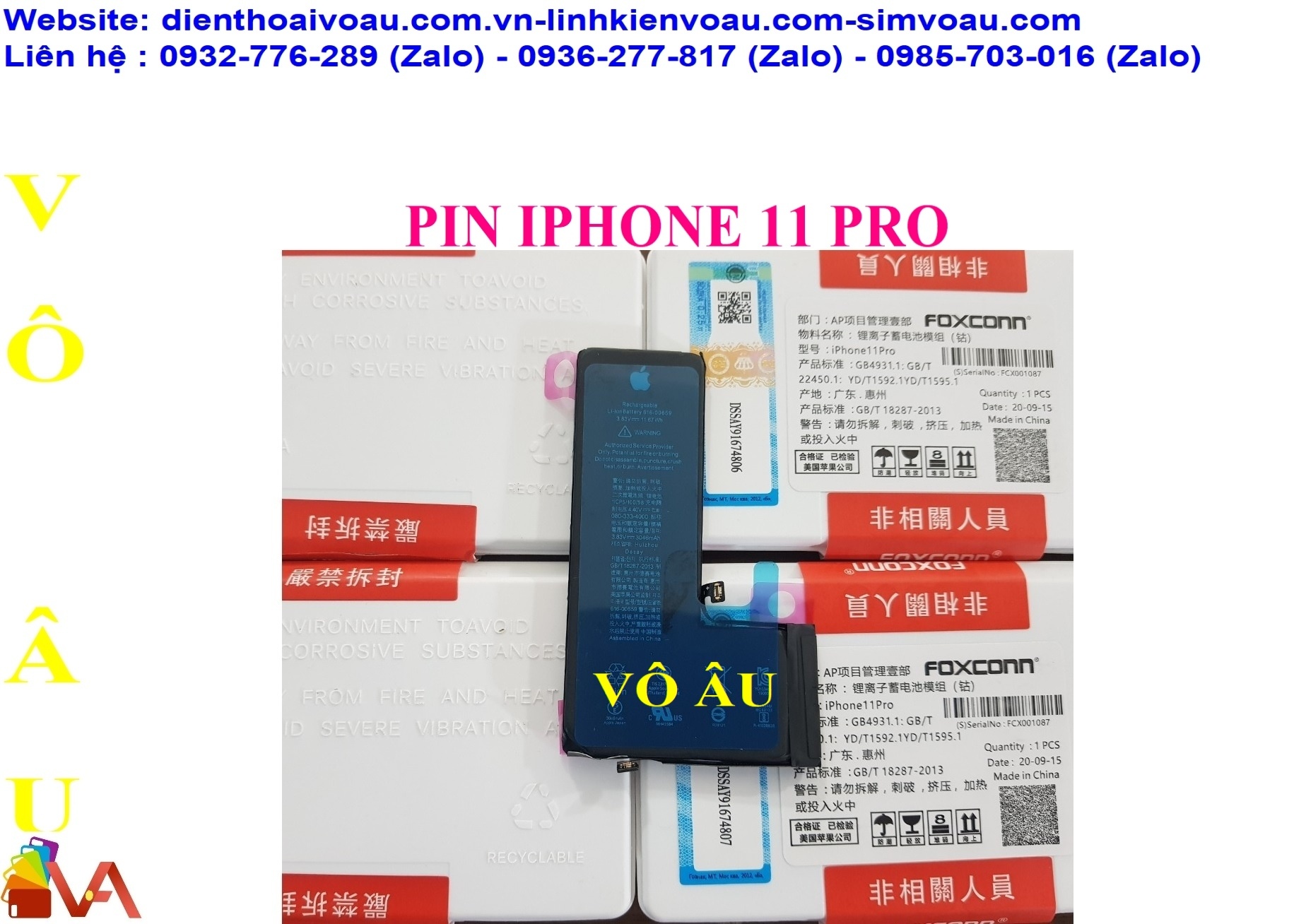 PIN IPHONE 11 PRO ZIN FOXCONN