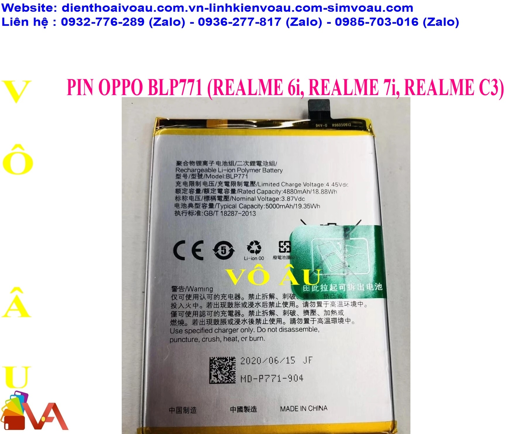 PIN OPPO BLP771 ZIN