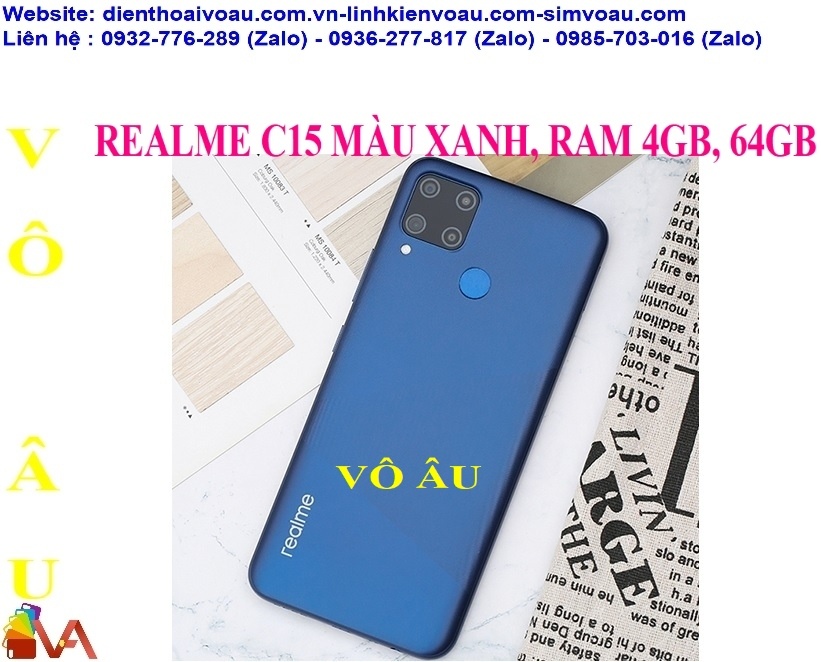 REALME C15 MÀU XANH, RAM 4GB, 64GB