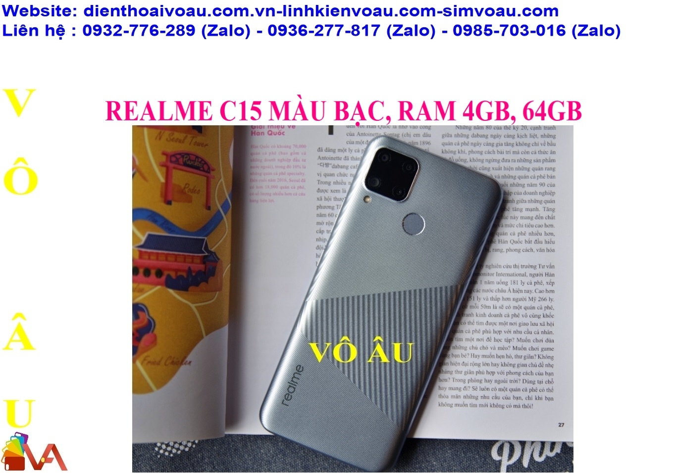 REALME C15 MÀU BẠC, RAM 4GB, 64GB