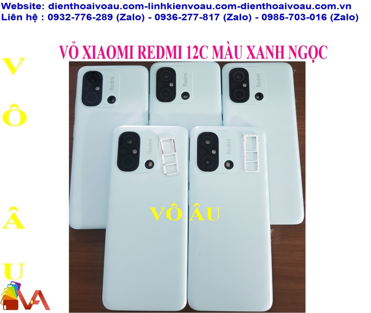 VỎ XIAOMI REDMI 12C MÀU XANH NGỌC