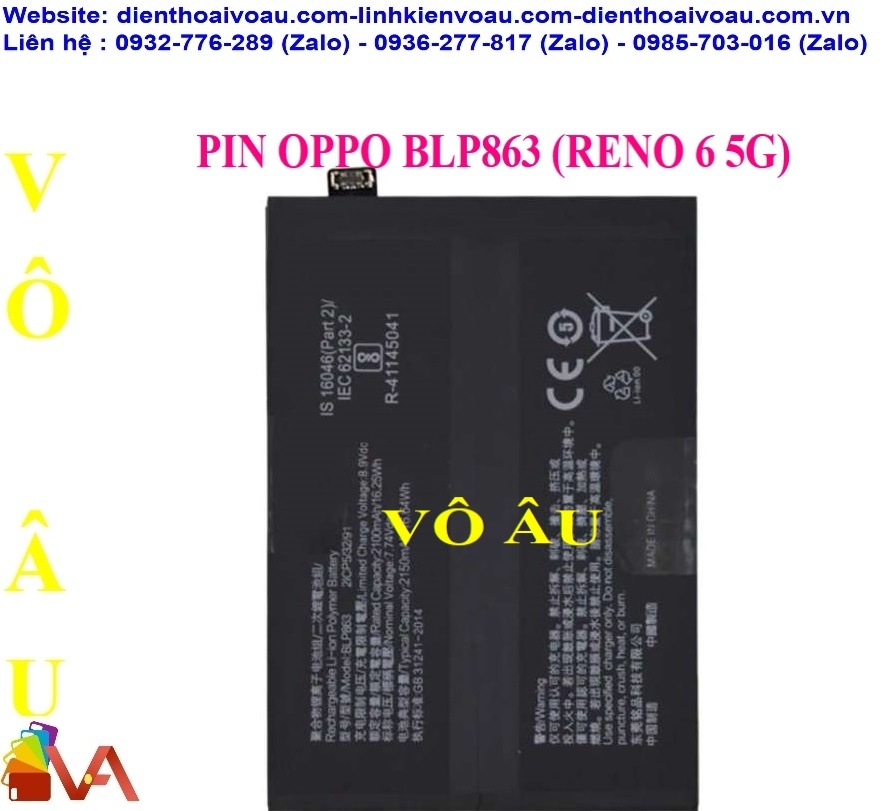 PIN OPPO BLP863 (RENO 6 5G) ZIN