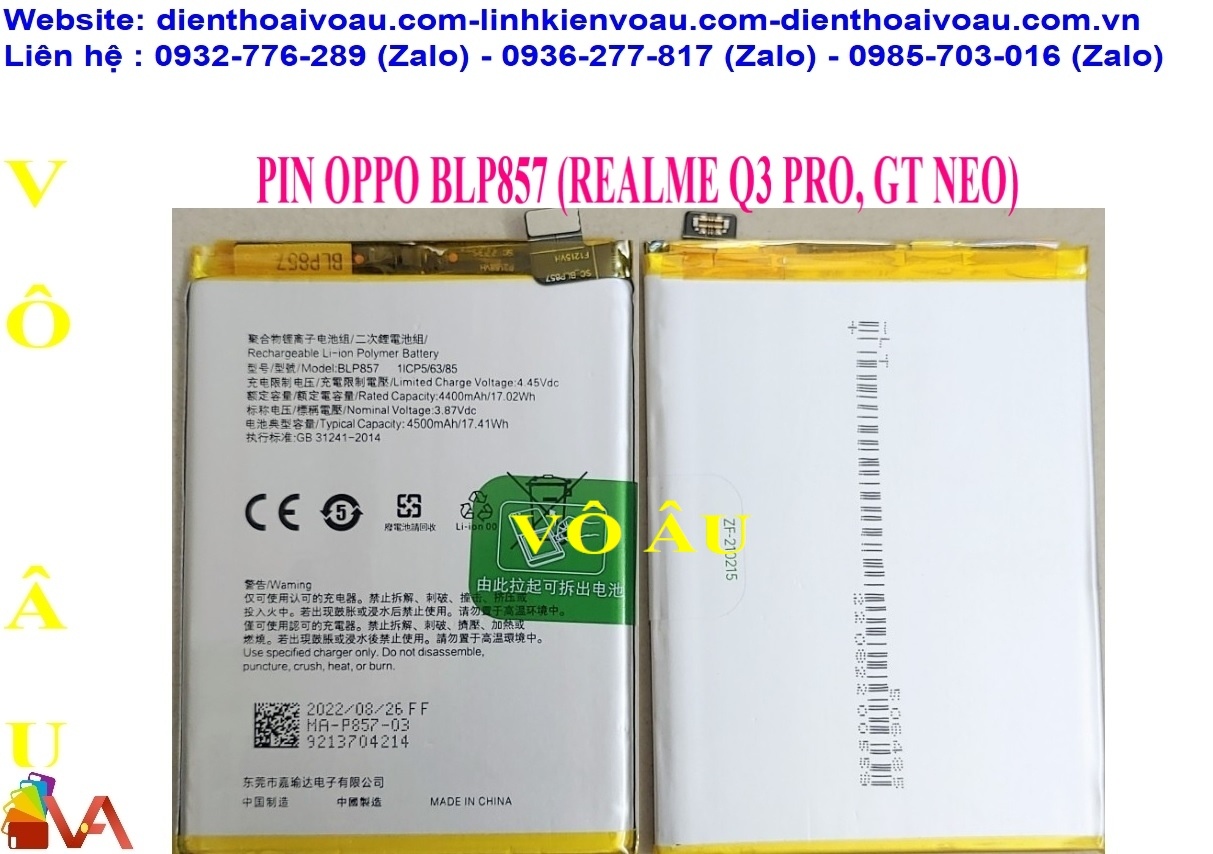 PIN OPPO BLP857 (REALME Q3 PRO, REALME GT NEO) ZIN