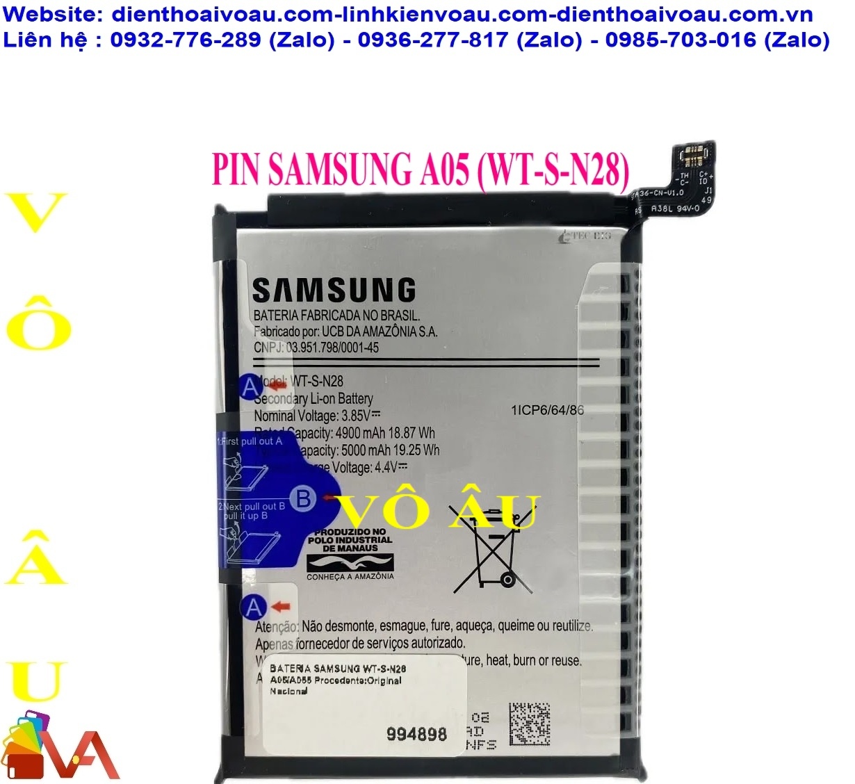 PIN SAMSUNG A05 ZIN