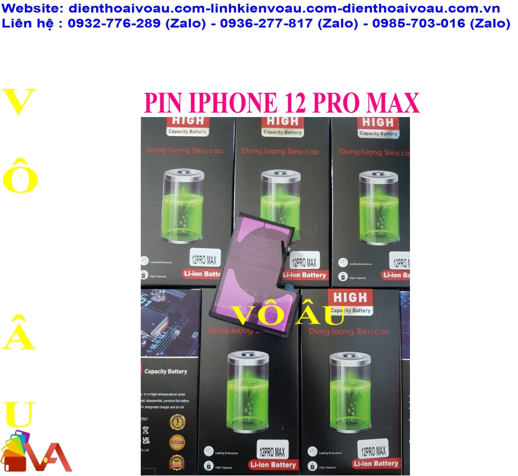 PIN IPHONE 12 PRO MAX ZIN HỘP DUNG LƯỢNG CAO