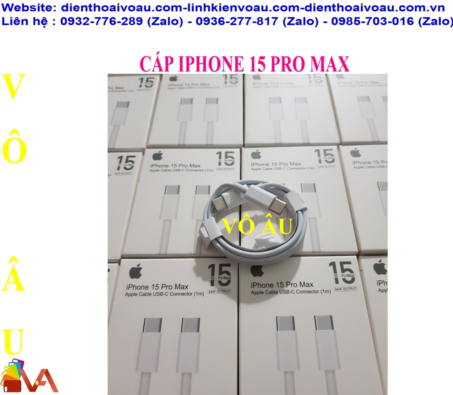 CÁP IPHONE 15 PRO MAX ZIN HỘP