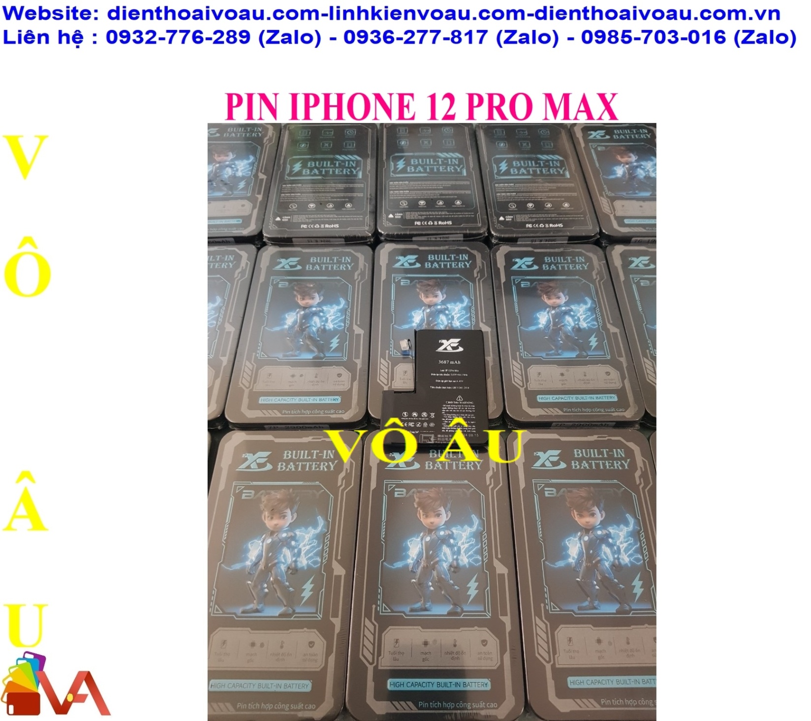 PIN IPHONE 12 PRO MAX ZIN DUNG LƯỢNG CHUẨN HỘP SẮT