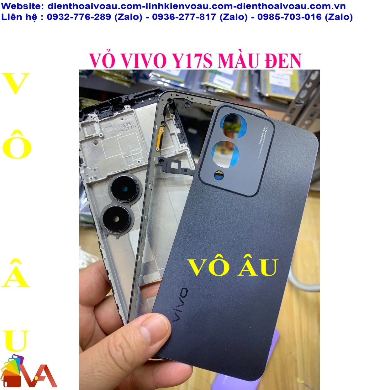 VỎ VIVO Y17S MÀU ĐEN ZIN