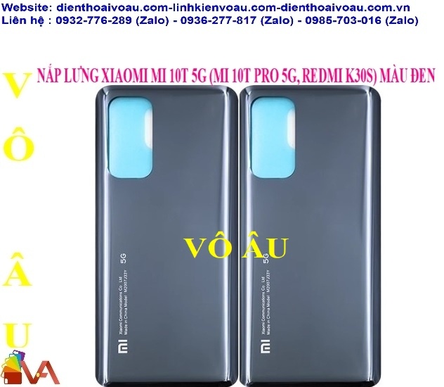 NẮP LƯNG XIAOMI MI 10T 5G (MI 10T PRO 5G, REDMI K30S) MÀU ĐEN