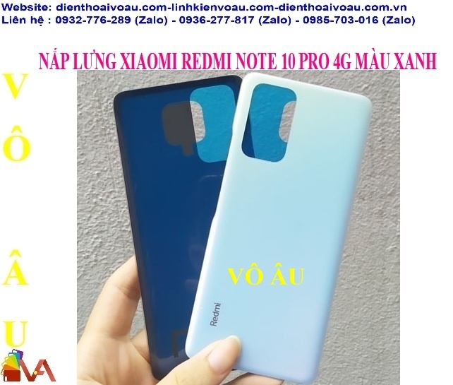 NẮP LƯNG XIAOMI REDMI NOTE 10 PRO 4G MÀU XANH