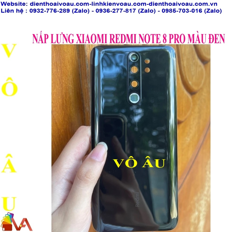 NẮP LƯNG XIAOMI REDMI NOTE 8 PRO MÀU ĐEN