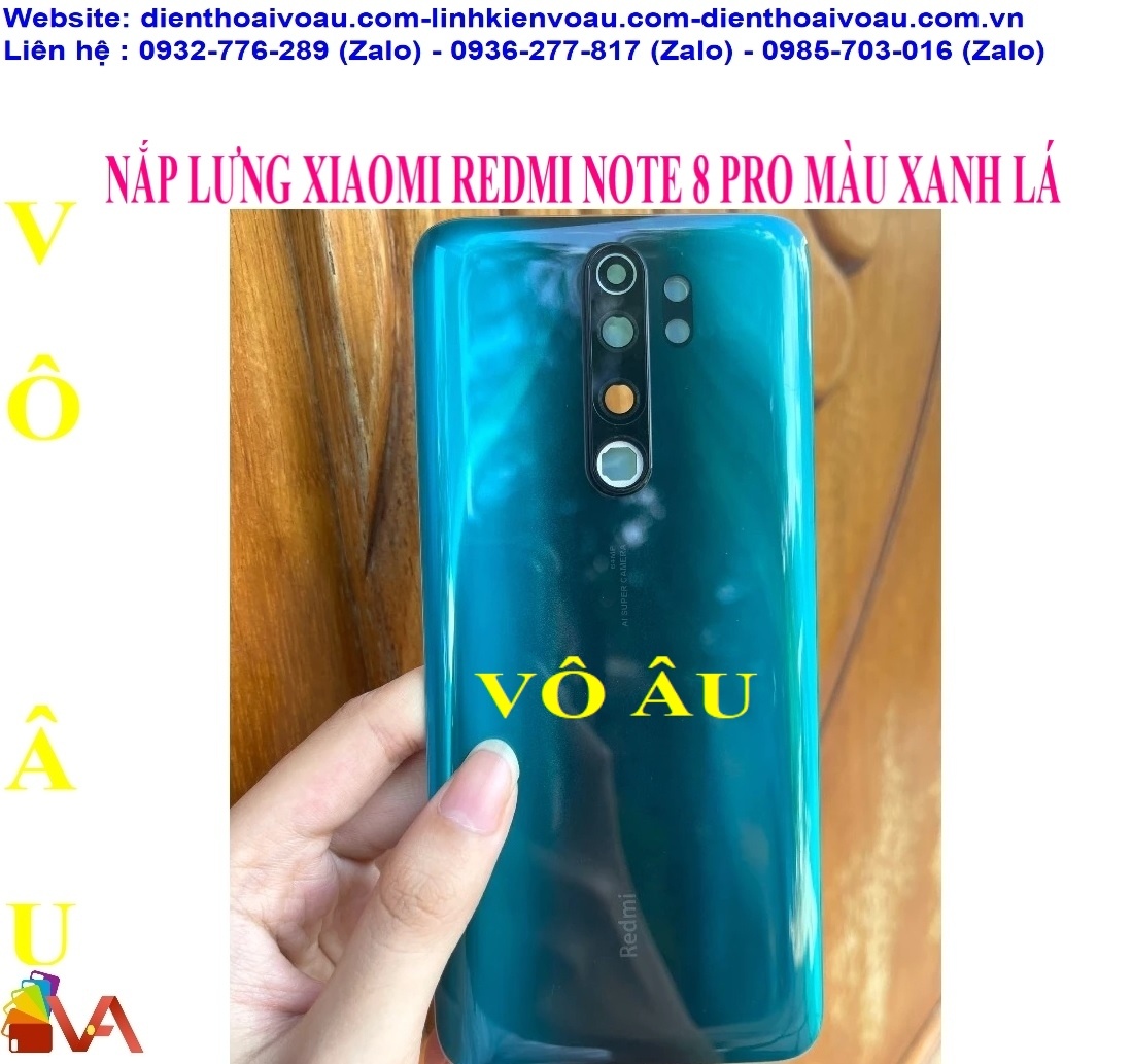 NẮP LƯNG XIAOMI REDMI NOTE 8 PRO MÀU XANH LÁ