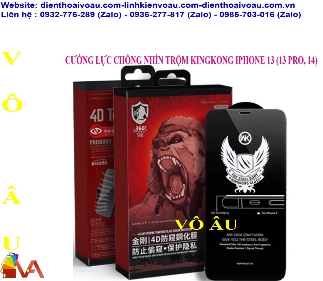 CƯỜNG LỰC CHỐNG NHÌN TRỘM KINGKONG IPHONE 13 (13 PRO, 14)