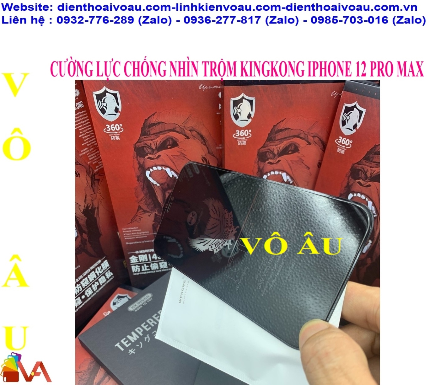 CƯỜNG LỰC CHỐNG NHÌN TRỘM KINGKONG IPHONE 12 PRO MAX