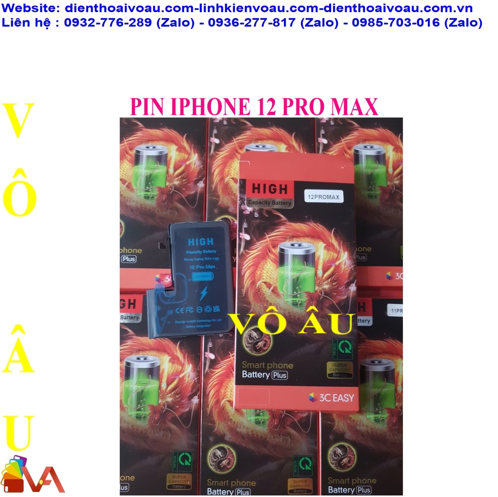 PIN IPHONE 12 PRO MAX DUNG LƯỢNG CAO ZIN HỘP